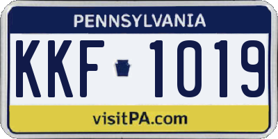 PA license plate KKF1019
