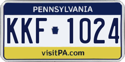 PA license plate KKF1024