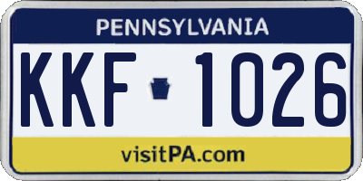 PA license plate KKF1026
