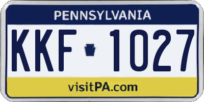PA license plate KKF1027