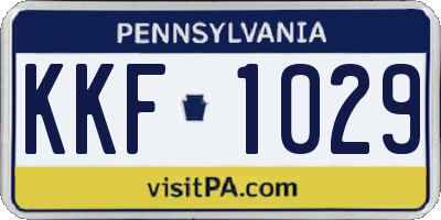 PA license plate KKF1029