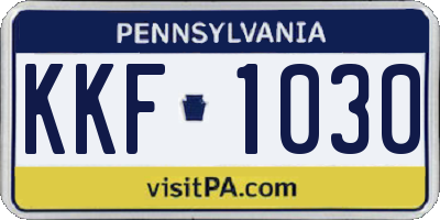 PA license plate KKF1030