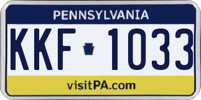 PA license plate KKF1033