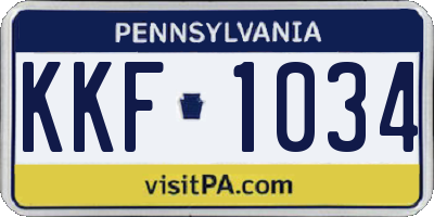PA license plate KKF1034