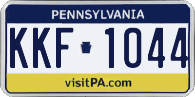 PA license plate KKF1044