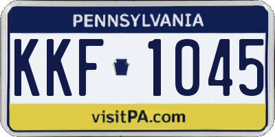 PA license plate KKF1045