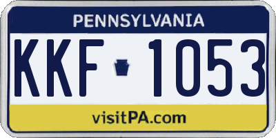 PA license plate KKF1053