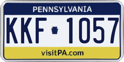 PA license plate KKF1057