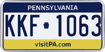 PA license plate KKF1063