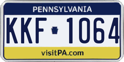 PA license plate KKF1064