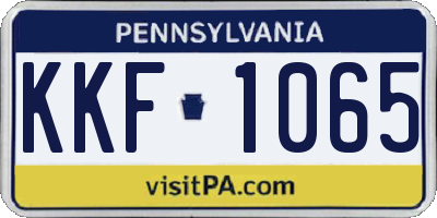 PA license plate KKF1065