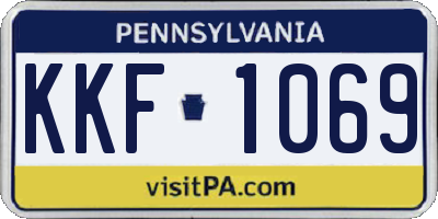 PA license plate KKF1069