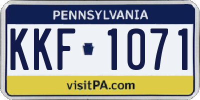 PA license plate KKF1071
