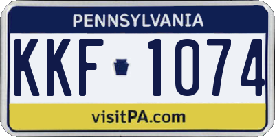 PA license plate KKF1074