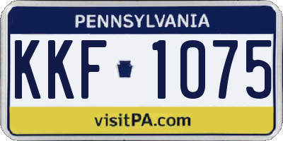 PA license plate KKF1075