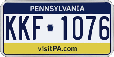 PA license plate KKF1076