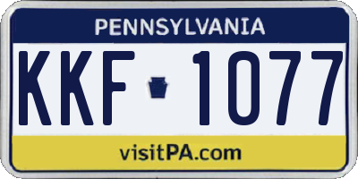 PA license plate KKF1077
