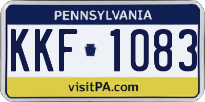 PA license plate KKF1083