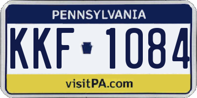 PA license plate KKF1084