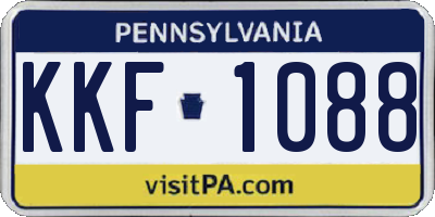 PA license plate KKF1088