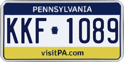 PA license plate KKF1089