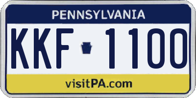 PA license plate KKF1100