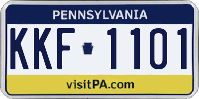 PA license plate KKF1101
