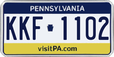 PA license plate KKF1102