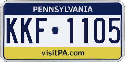 PA license plate KKF1105