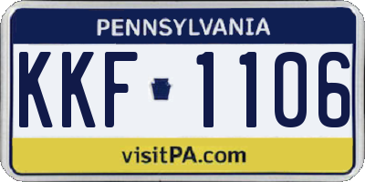 PA license plate KKF1106