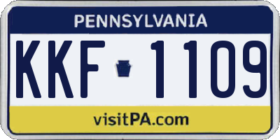 PA license plate KKF1109