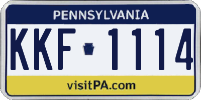 PA license plate KKF1114