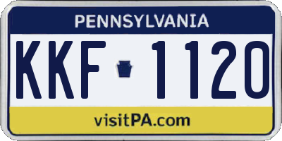 PA license plate KKF1120