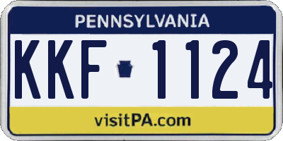 PA license plate KKF1124