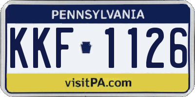 PA license plate KKF1126