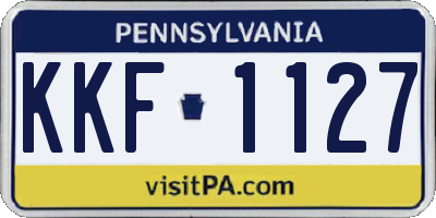 PA license plate KKF1127