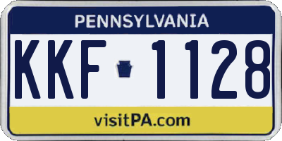 PA license plate KKF1128