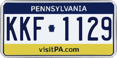 PA license plate KKF1129