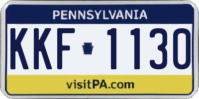 PA license plate KKF1130
