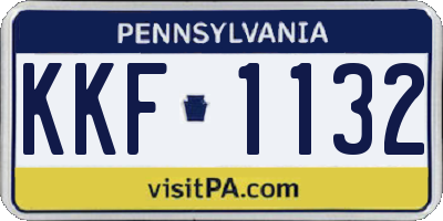 PA license plate KKF1132