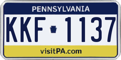 PA license plate KKF1137