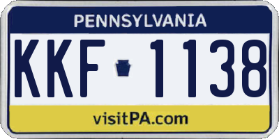 PA license plate KKF1138