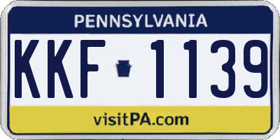 PA license plate KKF1139