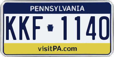 PA license plate KKF1140