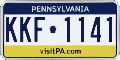 PA license plate KKF1141