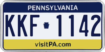 PA license plate KKF1142
