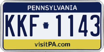 PA license plate KKF1143