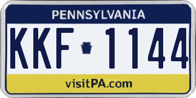 PA license plate KKF1144