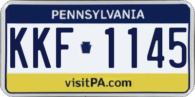 PA license plate KKF1145