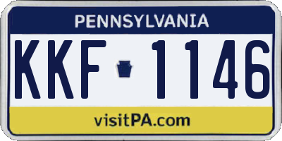 PA license plate KKF1146